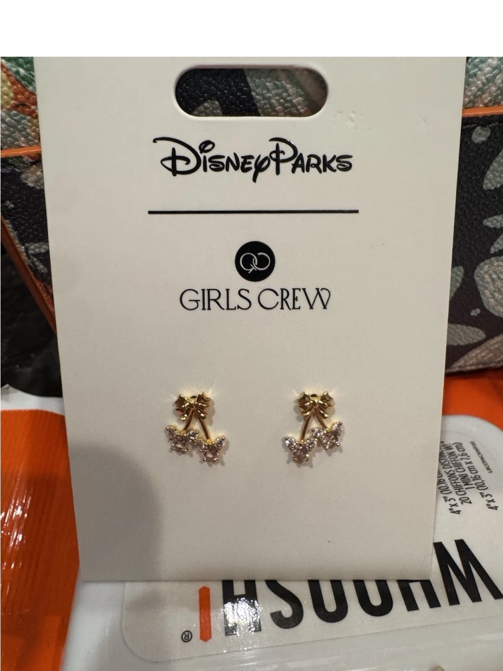 Disney Parks Girls Crew Mickey Cherry Bow Earrings